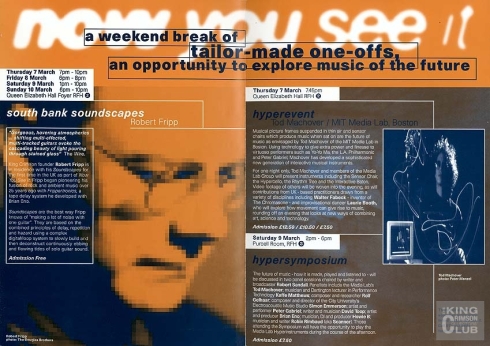 'Now You See It...':  Robert Fripp Soundscapes, 10th March 1996