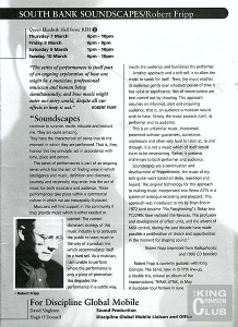 'Now You See It...':  Robert Fripp Soundscapes, 10th March 1996 (programme)