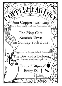 Copperhead Lucy + Boy And A Balloon @ MAP Studio Cafe, 26th June 2016