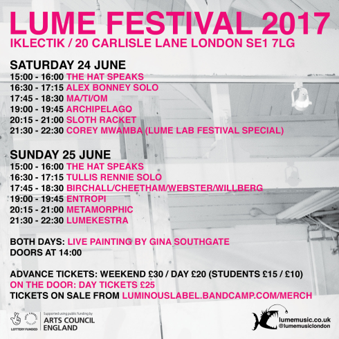 LUME Festival, 24th & 25th June 2017